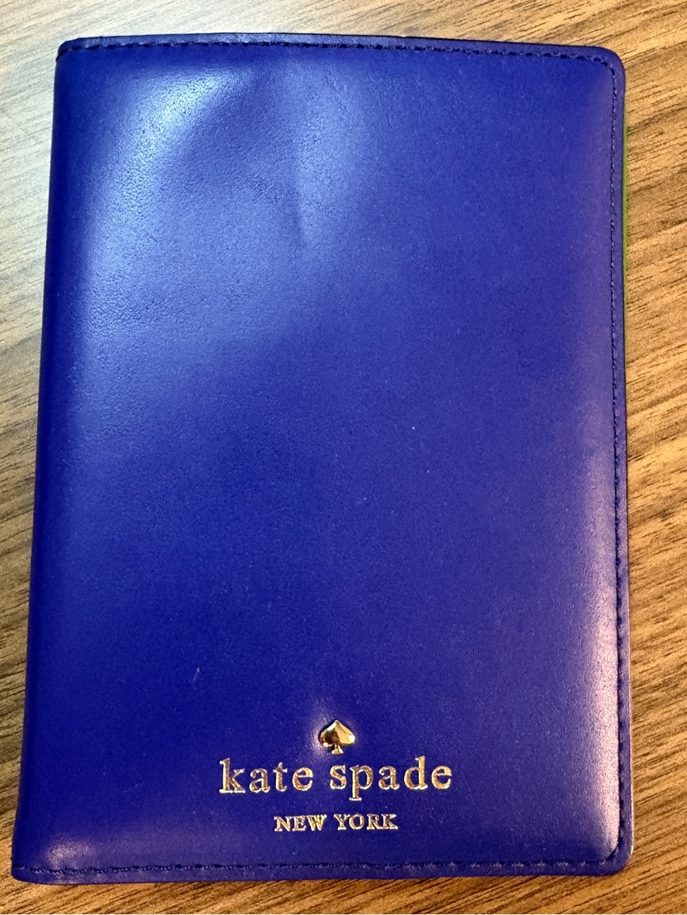 Kate Spade Blue Leather Passport Wallet